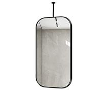 Specchio Decorativo da soffitto Quadrato, Specchio da Parete con Cornice in Metallo Nero e Braccio di Supporto - per bagni, camere da Letto, comò, Specchio Decorativo in Stile Moderno (Dimen