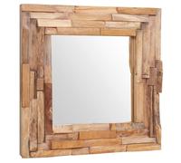 Specchio Decorativo in Legno di Teak 60x60 cm Quadrato