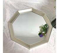 Specchio decorativo leggero di lusso, 40 x 40 cm, con cornice in legno, combinazione creativa design per la decorazione della casa, elegante accento per soggiorno e camera da letto