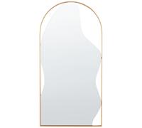 Specchio decorativo ovale moderno e minimalista con cornice in metallo oro 41 x