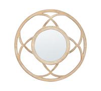 Specchio decorativo parete moderno rotondo 60 cm mano legno chiaro Iztapalapa