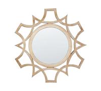 Specchio decorativo parete moderno rotondo 60 cm mano legno chiaro Iztapalapa