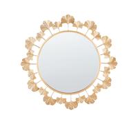 Specchio decorativo rotondo in legno di gingko e metallo oro da 60 cm Codolet