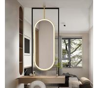 Specchio Decorativo Semplice, Specchio da soffitto con luci, Specchio Ovale da Trucco/Trucco da Parete per casa o Bagno d'albergo (40 cm x 60 cm)