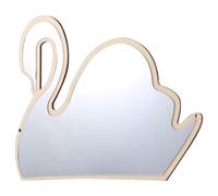 Specchio decorativo sicuro a forma di cigno Specchio in legno per la cameretta