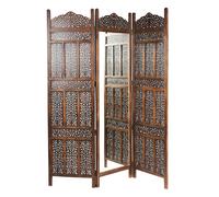 Specchio Decorazione Accessori per la Casa Marrone Legno 180cm Orientale Fatto