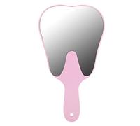 Specchio Dentale, Specchio a Mano con Impugnatura a Forma di Dente Maniglia Portatile Specchietto Accessorio Dentale Portatile per Donne, Uomini e Bambini (rosa)