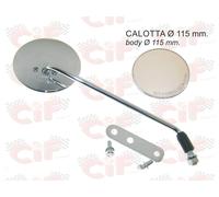 SPECCHIO DESTRO CIF CROMATO PIASTRA M8 CALOTTA ø115 VESPA UNIVERSALE OMOLOGATO
