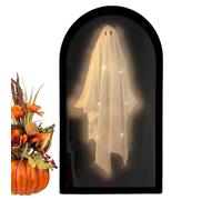 Specchio di Halloween, specchio con illuminazione e bagliore fantasma per interni - Decorazione horror per la decorazione di feste di assemblaggio semplice di Halloween per la festa di fuga della