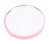 Specchio di ingrandimento piccolo con tazza di aspirazione ingrandimento 10x Compatto Specchio di trucco rotondo portatile per via di viaggio per la casa Materiale ABS di 7,5 cm (Rosa)