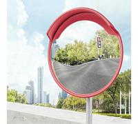 Specchio di sicurezza convesso per esterni, specchio stradale in acrilico HD con staffa regolabile e visiera protettiva, specchio per punti ciechi da parete/palo(75cm/30in)