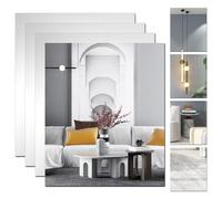 Specchio di vetro autoadesivo,specchio adesivo HD HD,film a specchio flessibile,piastrelle dello specchio autoadesivo,specchio da parete,per il bagno del bagno mobile la camera da letto(35,5*30 cm)