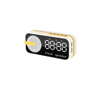 Specchio Digitale Sveglia Timer Ricaricabile Orologio Wireless Allarmi Altoparlante Subwoofer Orologio da Tavolo LED B
