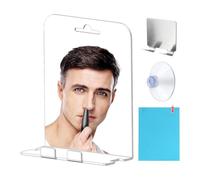 Specchio doccia senza nebbia: specchio doccia con spazzola in gomma e tecnologia senza nebbia | Angolo resistente alla ruggine, resistente agli urti, regolabile, serbatoio dell'acqua calda incorporato