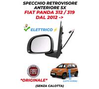 SPECCHIO ELETTRICO SX ORGINALE FIAT PANDA SENZA CALOTTA COD OE 735594385