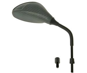 Specchio Flash Carbon-look giusto, filettatura M8 lungo per scooter, moto