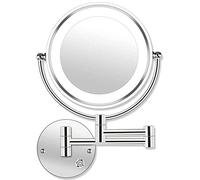 Specchio for trucco a parete con ingrandimento illuminato a LED Pulsante a sfioramento Specchio cosmetico con luce regolabile in continuo Girevole a 360° Estensibile for bagno Alimentato da plug-in-8