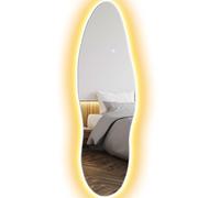 Specchio Homcom a figura intera con luci a LED Specchio da parete senza cornice 120X40 cm con funzione di memoria di illuminazione a 3 colori e Smart Touch trasparente
