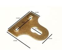 Specchio Immagine da Parete Vetro Rotondo Piastra Ottone Cromato a Incastro 50mm