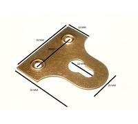 Specchio Immagine Vetro da Appendere Piastra Ottone Placcato a Incastro 50mm Set