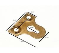 Specchio Immagine Vetro da Appendere Piastra Ottone Placcato Fessura 38mm Pacco