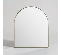 Specchio in alluminio dorato con cassetto portaoggetti posteriore