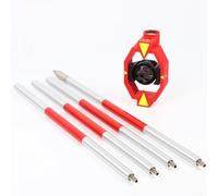 Specchio in lega di alluminio per la misurazione della stazione totale, kit di aste di misurazione in 4 pezzi con costante 17,5 mm, calibrazione -30/0/+17,5 mm, compat(-30 mm)