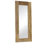 Specchio in legno di mango massiccio 50 x 110 cm con cornice, specchio da parete per bagno, camera da letto, corridoio, decorazione per tutto il corpo, lucidato, laccato, design unico, stile vintage