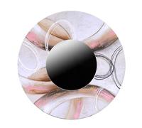 Specchio in legno dipinto rosa tondo cm ø80xh2