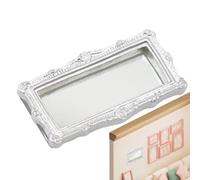 Specchio in miniatura per Doelhouse, classico specchio quadrato, oro argento intagliato in miniatura decorazione per la casa, mini miror in resina per mini mobili, ornamento in stile vintage