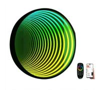 Specchio infinito a LED con telecomando RGB multicolore, effetto tunnel 3D, perfetto per decorazione da parete e atmosfera per feste