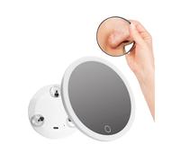 Specchio ingranditore 30x da 10 cm con luce LED, per trucco illuminato portatile pinzette, 20x 3 ventose occhi viaggio, regalo le Bianco