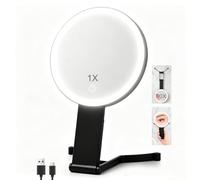 Specchio ingranditore per trucco 1X/40X con luci, specchio ingranditore da viaggio 1X/40X con luci dimmerabili a 3 colori, batteria ricaricabile da 2000 mAh, diversi modi di utilizzare lo specchio per