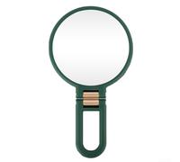Specchio ingranditore pieghevole a doppia faccia con manico regolabile a 360 gradi per una cura dettagliata del viso e degli occhi (verde scuro)