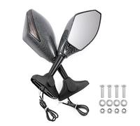 Specchio laterale moto Specchietti retrovisore con indicatore LED Universale per Cruiser Street Sport Bike (B)