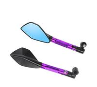 Specchio Laterale Specchietto Retrovisore Moto Specchietto Retrovisore Manubrio Scooter Elettrico Vista Posteriore Regolabile Specchietti Manubrio(Short Silver)