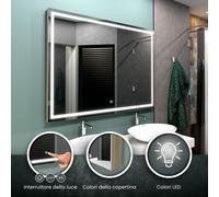 Specchio LED ATLANTA | 3 colori di copertina | Interruttore