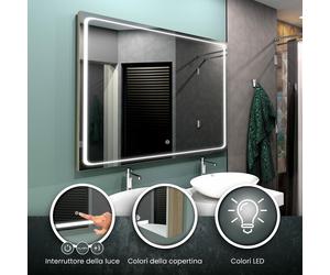 Specchio LED BARCELONA | 3 colori di copertina | Interruttore