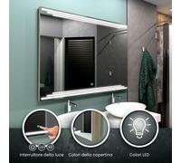 Specchio LED BIRMA | 3 colori di copertina | Interruttore
