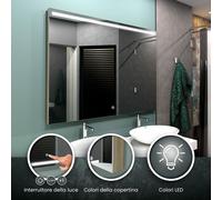 Specchio LED GIZA | 3 colori di copertina | Interruttore [EEK: A++]