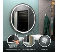 Specchio LED LONDON | 3 colori di copertina | Interruttore