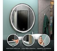 Specchio LED LONDON | Tappetino Riscaldante | Copertina | Interruttori [EEK: A++]