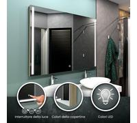 Specchio LED PARIS | 3 colori di copertina | Interruttore