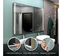 Specchio LED PARIS | Tappetino Riscaldante | Copertina | Interruttori [EEK: A++]