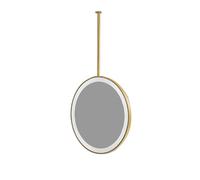 Specchio LED Rotondo Da Soffitto For Mobiletto Del Bagno E Corridoio - Asta Di Sospensione In Metallo Personalizzabile, Dimmerabile Girevole A Tre Colori(Gold,40cm)
