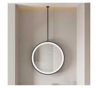 Specchio LED Rotondo Da Soffitto For Mobiletto Del Bagno E Corridoio - Asta Di Sospensione In Metallo Personalizzabile, Dimmerabile Girevole A Tre Colori(Black,50cm)