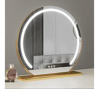 Specchio LED Vani dimmerabile, girevole a 360°, con controllo touch e 3 colori M, specchio cosmetico da scrivania per Flless Beau, ideale per casa e viaggi