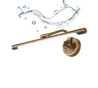 Specchio Led Vintage Frontale, Luce Specchio Bagno Impermeabile 240° Regolabile Luce Parete Bagno Protezione Degli Occhi Luce Trucco Specchio Trucco, H65 Rame e Acetato/Bronze/L58Cm 12W 4000K