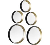 Specchio Lia Ø 25/23/18/15 cm nero-oro 5 pz Oro