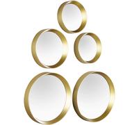 Specchio Lia Ø 25/23/18/15 cm oro 5 pz Nero-dorato